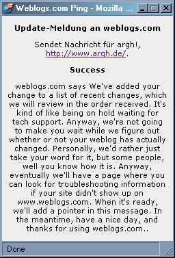 weblogs.com statusmeldung